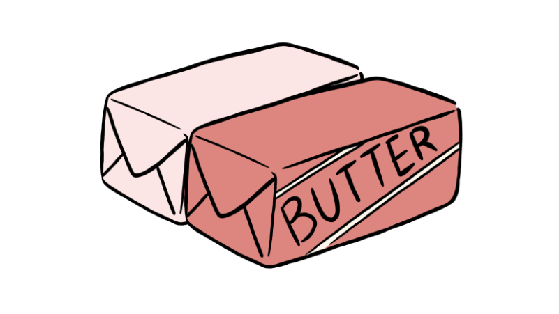 Handrawn illustration of butter